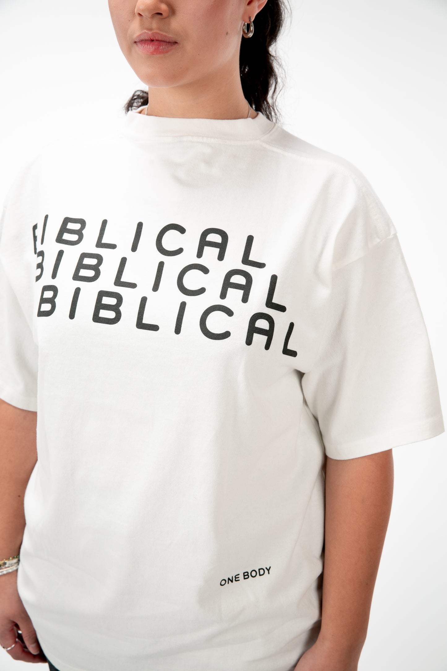 Biblical Life "Romans 8:18"  T-Shirt - White (Oversized)