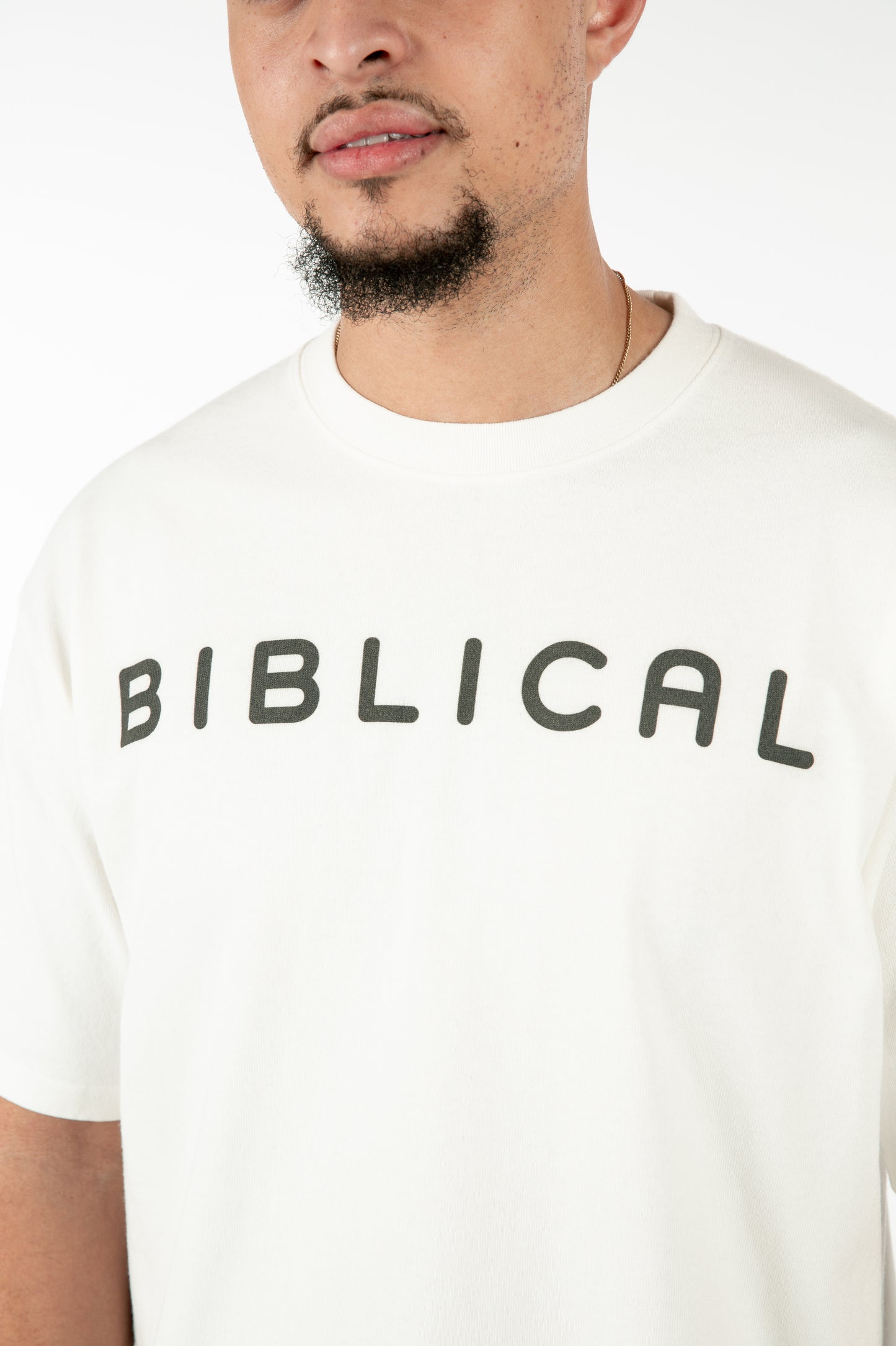 White Biblical Life Logo Tee (Oversized)