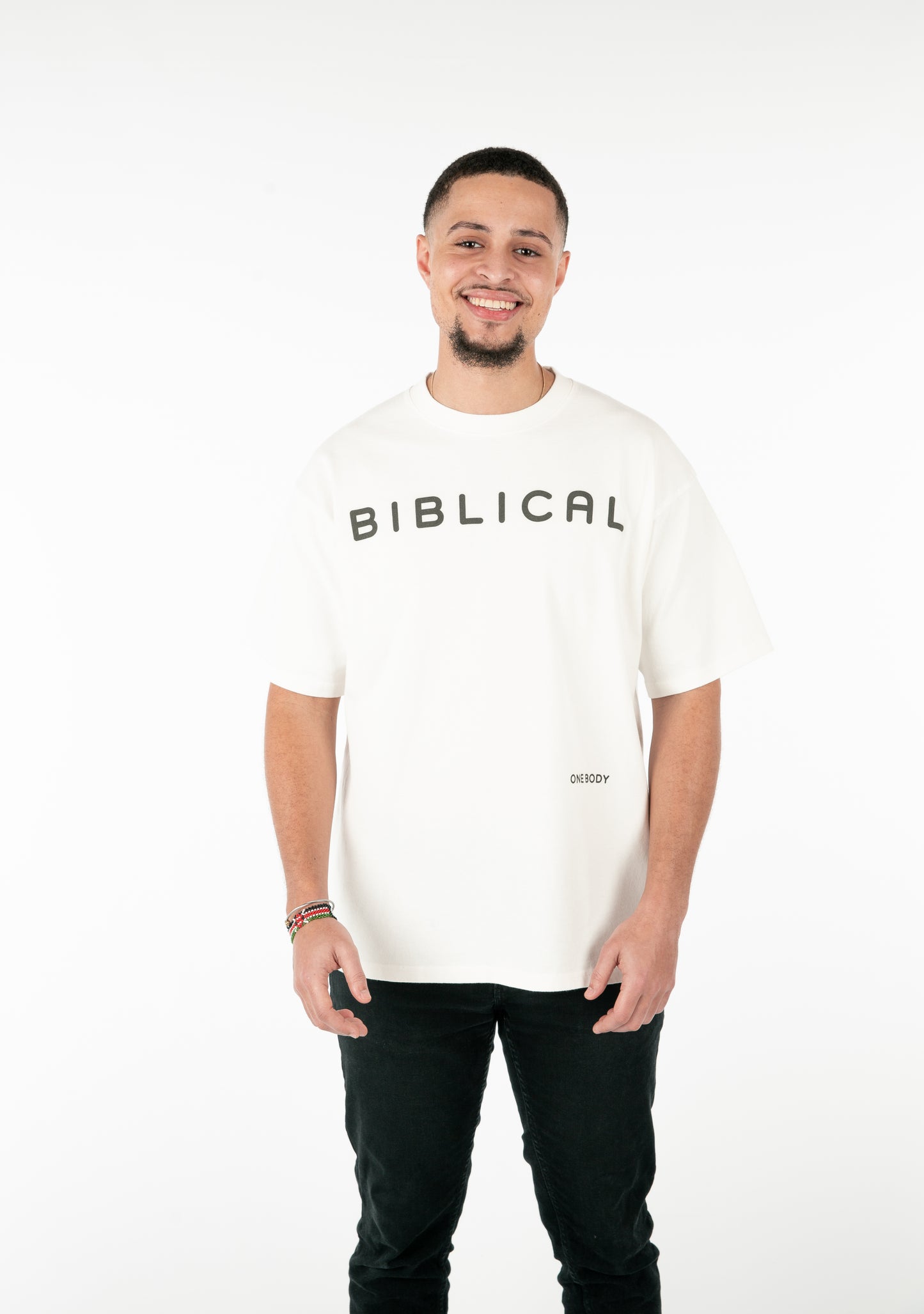 White Biblical Life Logo Tee (Oversized)