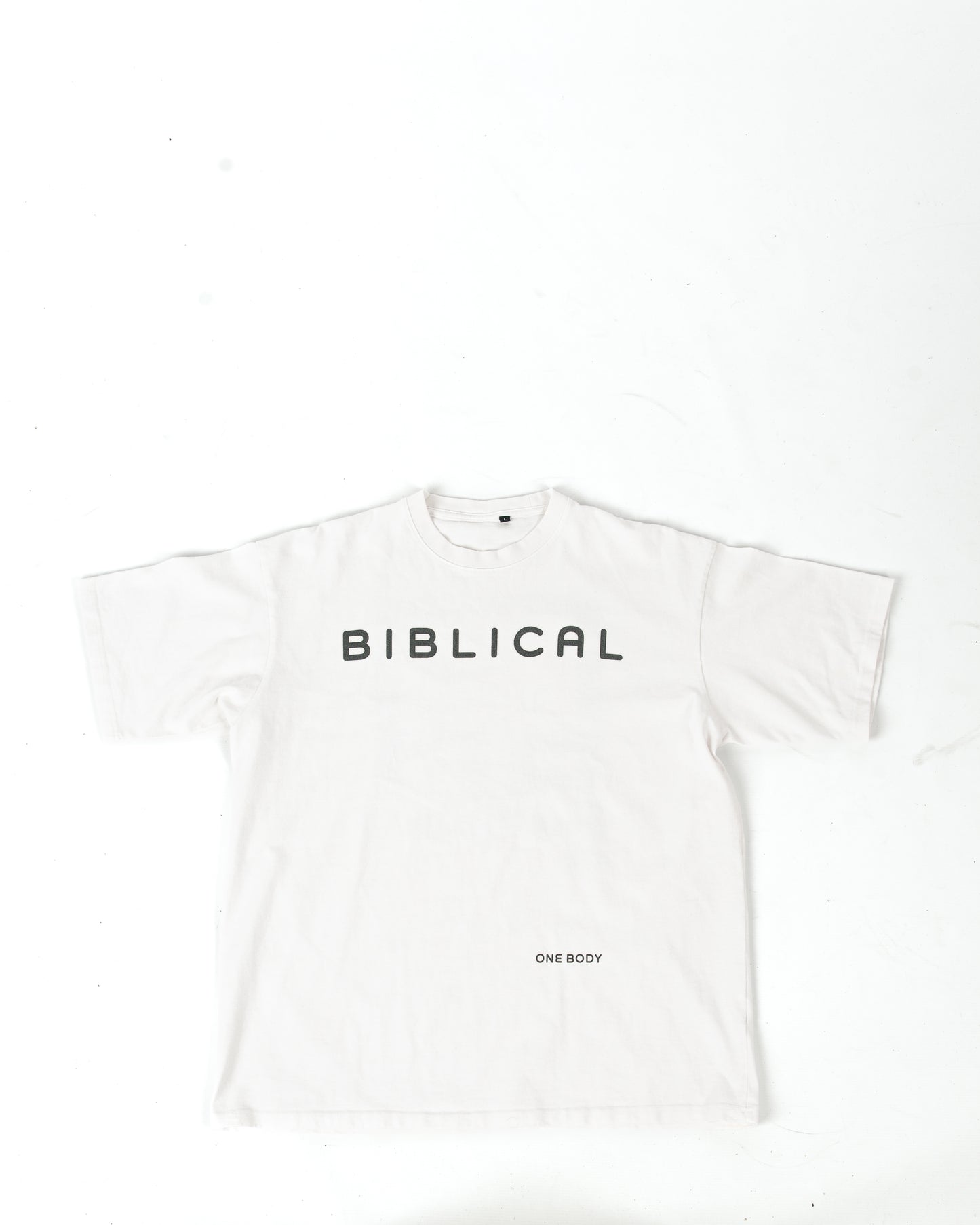 White Biblical Life Logo Tee (Oversized)