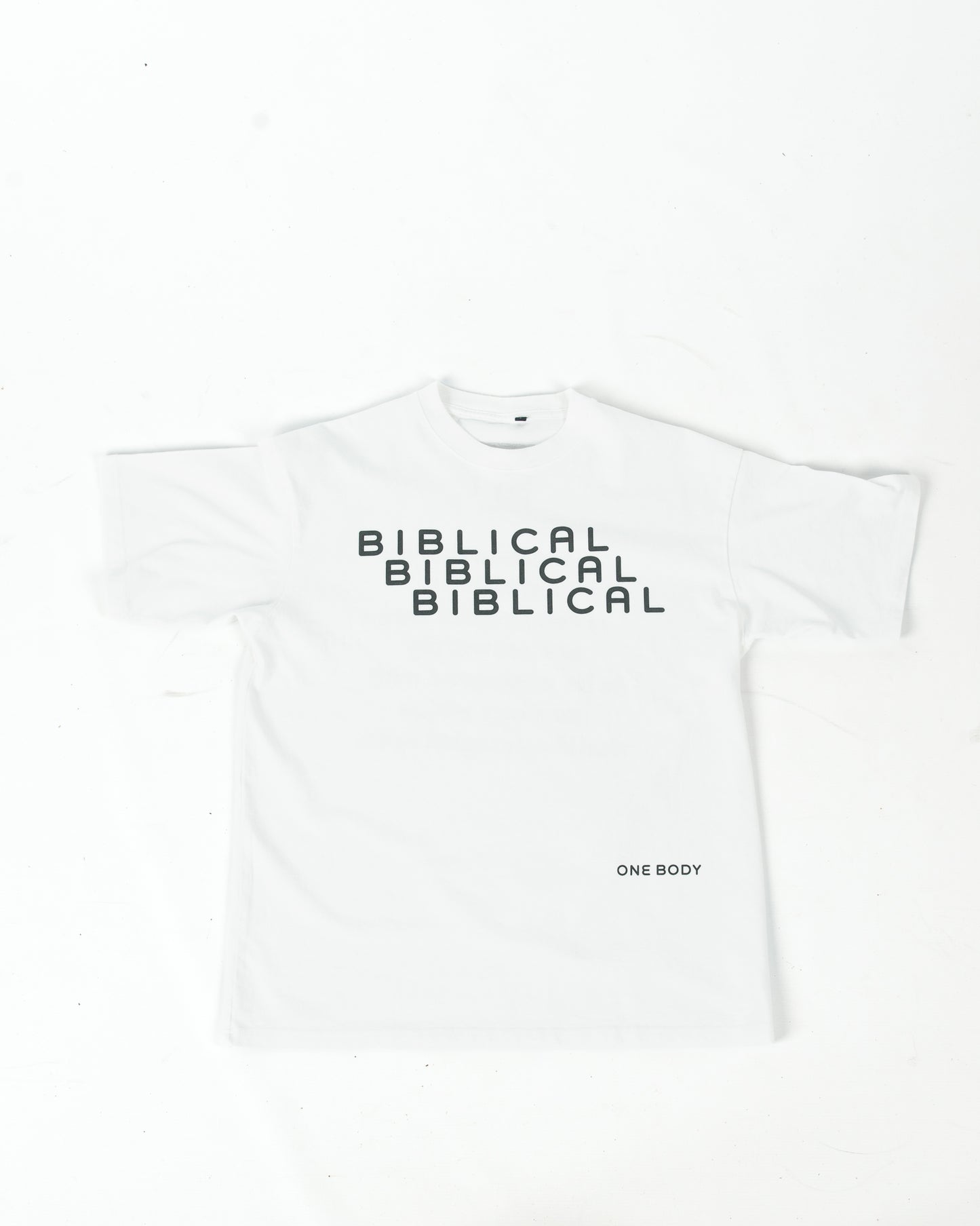 Biblical Life "Romans 8:18"  T-Shirt - White (Oversized)