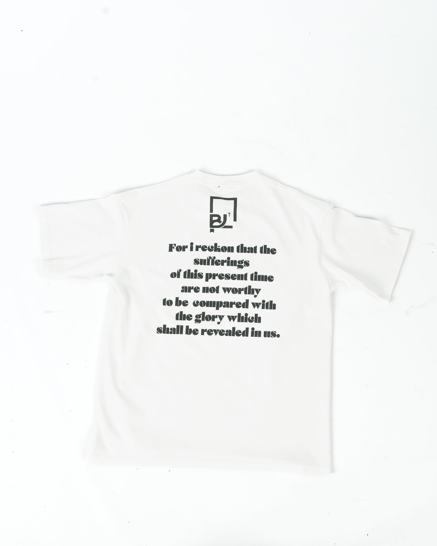 Biblical Life "Romans 8:18"  T-Shirt - White (Oversized)